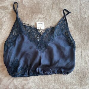 Free People NWT Midnight Blue Lace Camisole XS